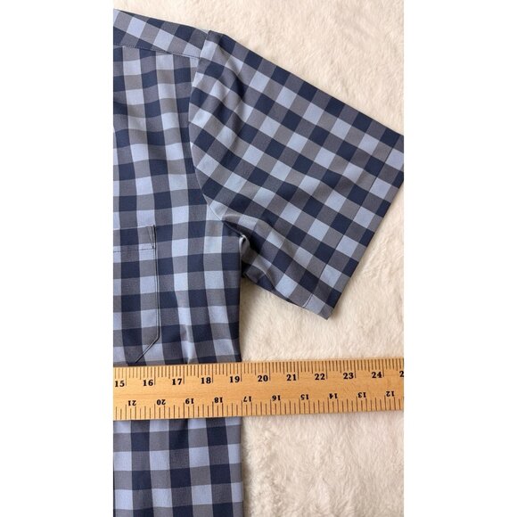 Mizzen+Main Men’s Lightweight Leeward Plaid Short Sleeve Shirt L Trim Fit Blue - Picture 3 of 5